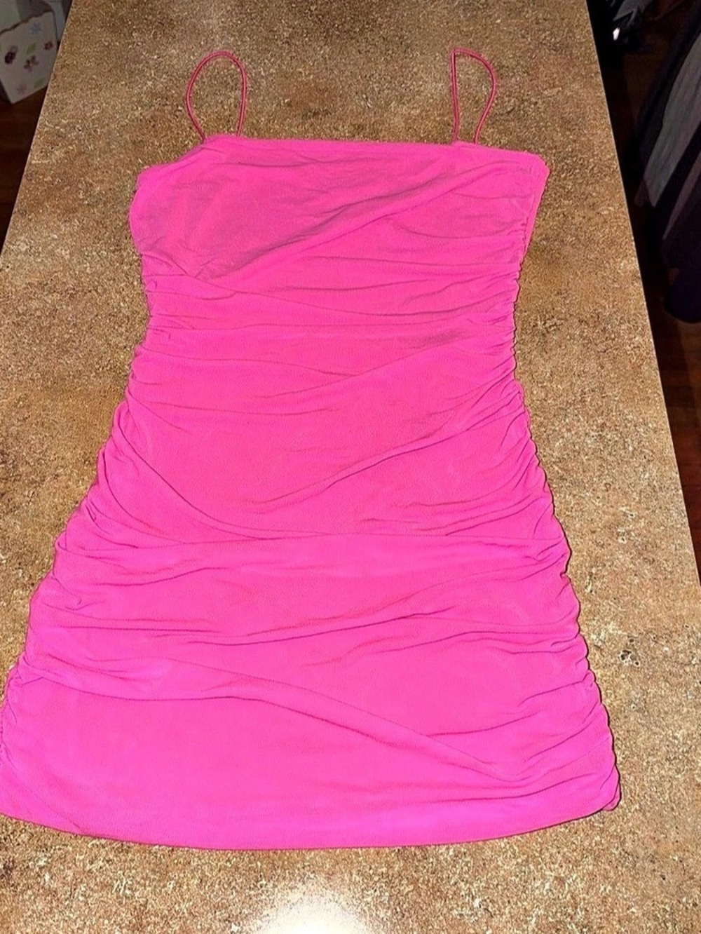 Princess Polly Ruched Spaghetti Strap Mini Dress in Pink Size 12 Like New